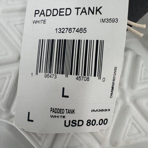 Adidas Men Large White Integrated Padded Sleeveless Compression Protective Tank - Picture 8 of 12